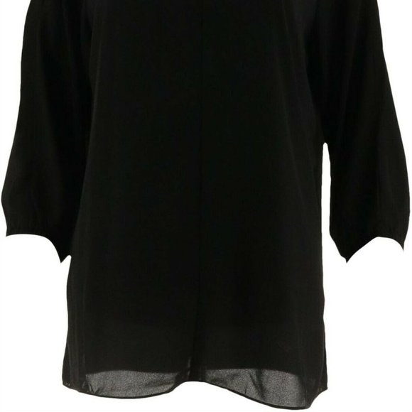 NWT DENNIS BASSO COLD SHOULDER BLOUSE TANK SET BLACK - Picture 4 of 15